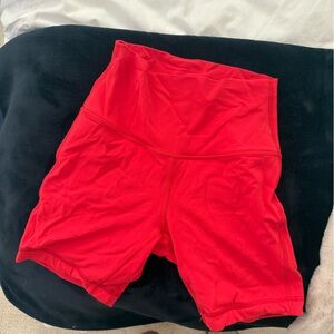 Red Lululemon Bike Shorts